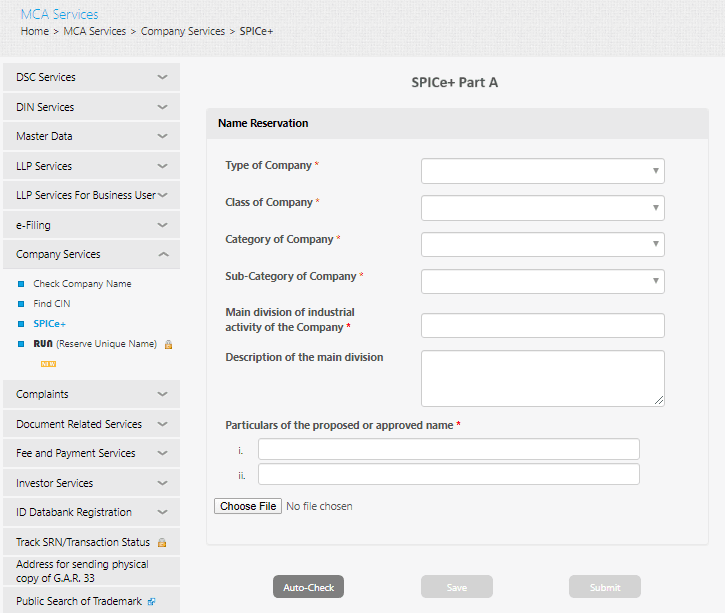 The New MCA SPICe+ Form for Company TAXAJ Corporate Services LLP